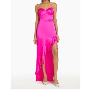 Elegant Pink Strapless Gown